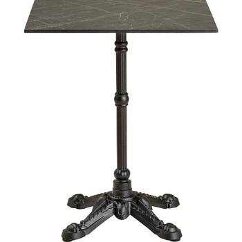 House Nordic Cafébord marmor look støbejern 60x60x73cm mørkegrå/sort