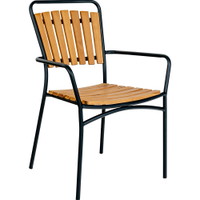 House Nordic Cleveland spisebordsstol teak/sort