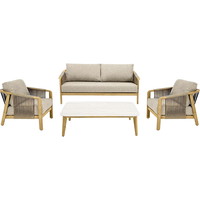 House Nordic Fargo loungesæt inkl. hynder taupe/træ