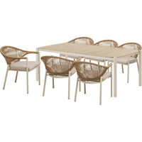 House Nordic Abela havemøbelsæt 7 dele sand/natur