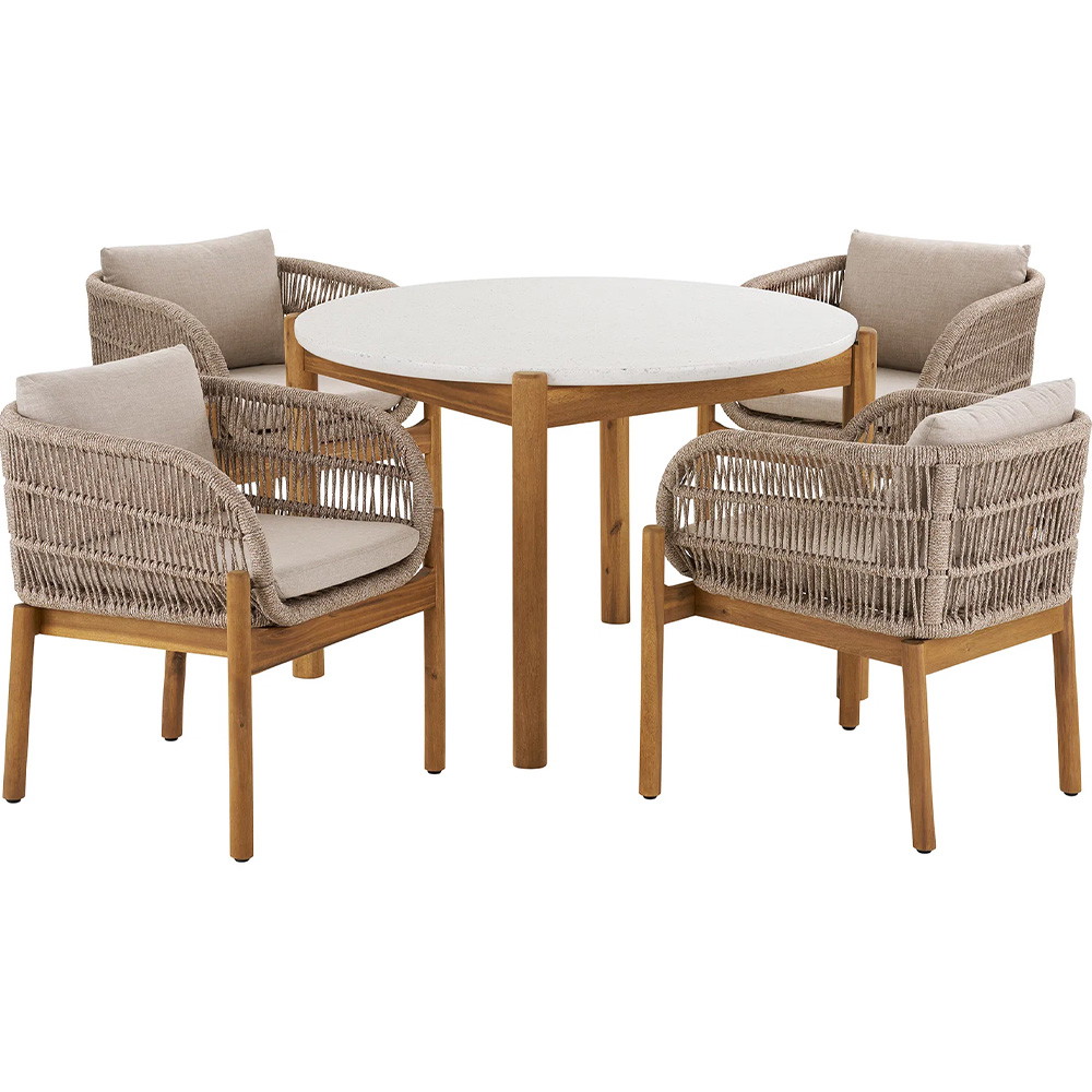 House Nordic Terracina havemøbelsæt 5dele brun/beige