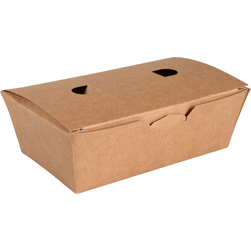 Abena Gastro Takeaway boks med låg 13,8x6,7x5,5cm 450ml brun