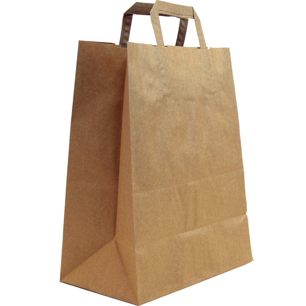 200 x Papirbærepose 16L 80g 260x140x330mm brun