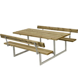 PLUS Basic Bordbænkesæt med 2 ryglæn 177x184x75/45cm træ