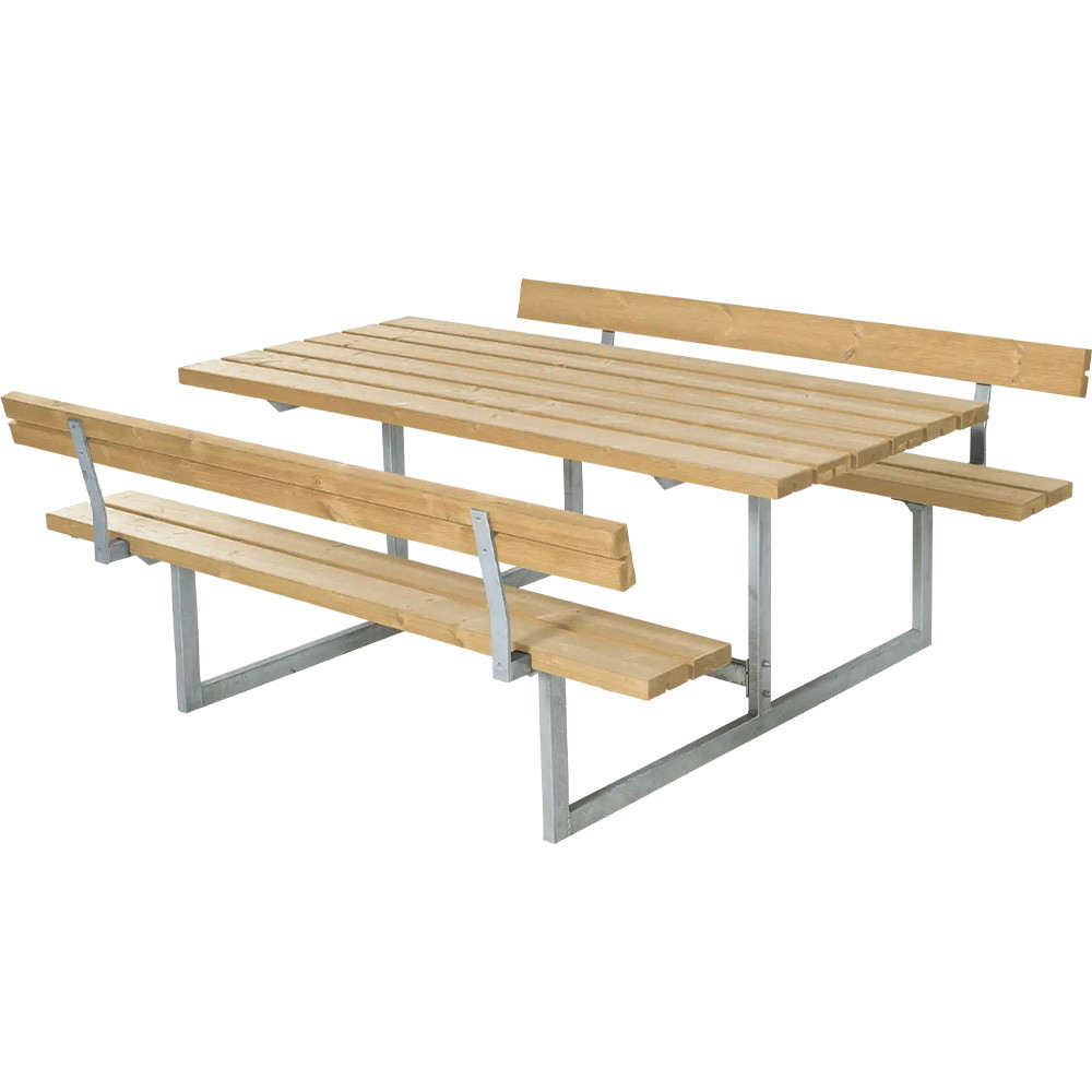 PLUS Basic Bord/bænkesæt med 2 ryglæn 177x184x75/45cm gyldenbrun
