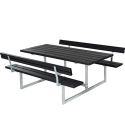 PLUS Basic Bordbænkesæt med 2 ryglæn 177x184x75/45cm sort