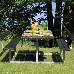 PLUS Basic Bordbænkesæt med 2 ryglæn 177x184x75/45cm sort