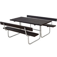 PLUS Classic bordbænkesæt med 2 ryglæn 177x177x75/44cm sort