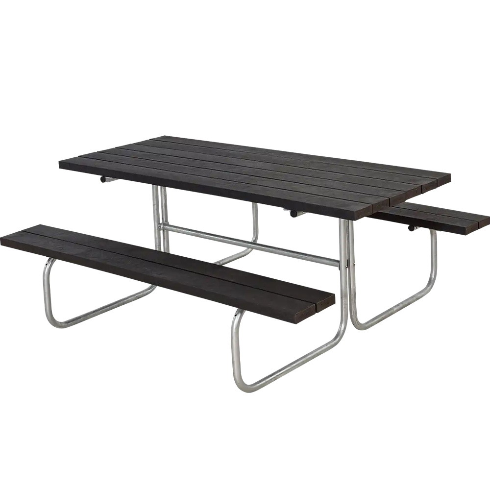 PLUS RePlast Classic bordbænke sæt 177x155x73/44cm sort