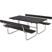 PLUS Classic RePlast bordbænkesæt med 2 ryglæn 177x177x75/44cm sort
