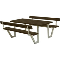 PLUS Wega bordbænkesæt med 2 ryglæn 177x185x76/45 sort