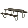 PLUS Wega RePlast bordbænkesæt 177x161x73/45 sort