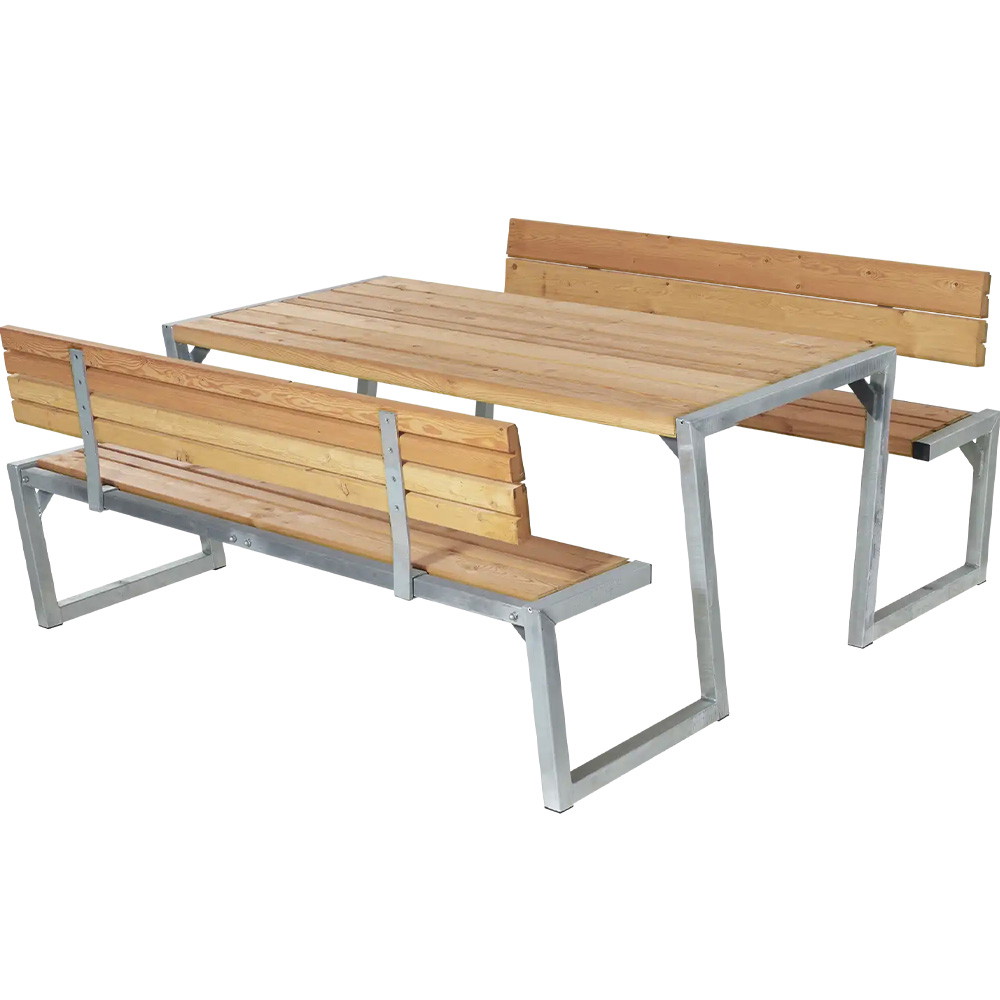 PLUS Zigma bordbænkesæt med 2 ryglæn 176x198x73/45,5cm gyldenbrun