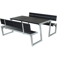 PLUS Zigma bordbænkesæt med 2 ryglæn 176x198x73/45,5cm sort