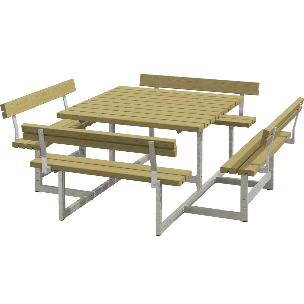 PLUS Picnic bordbænkesæt med 4 ryglæn 224x224x76/45 træ