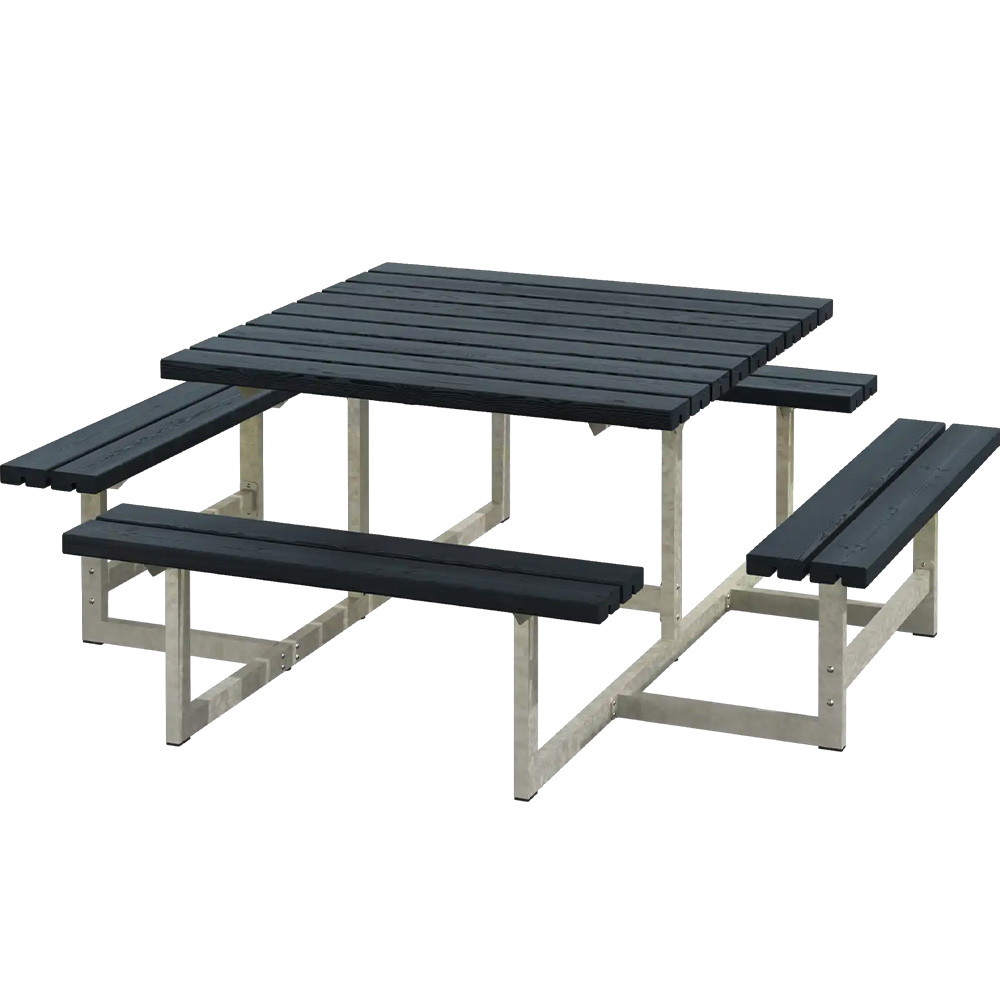 PLUS Picnic bordbænkesæt 200x200x73/45 sort