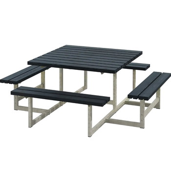 PLUS Picnic bordbænkesæt 200x200x73/45 sort