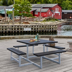 PLUS Picnic bordbænkesæt 200x200x73/45 sort