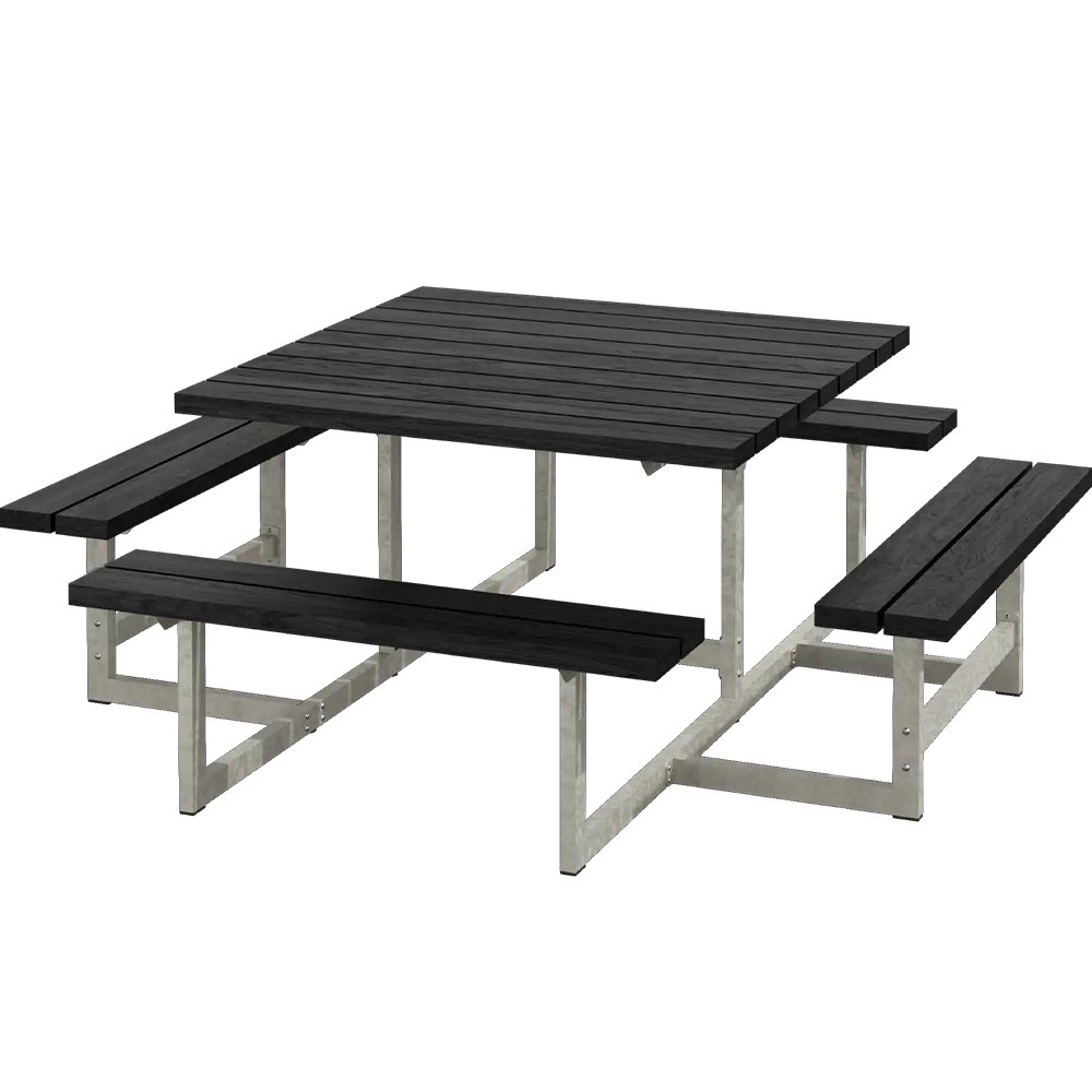 PLUS Picnic RePlast bordbænkesæt 200x200x73/45 sort