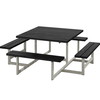 PLUS Picnic RePlast bordbænkesæt 200x200x73/45 sort
