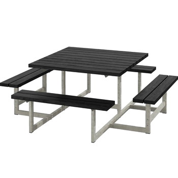PLUS Picnic RePlast bordbænkesæt 200x200x73/45 sort