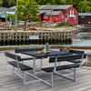 PLUS Picnic RePlast bordbænkesæt med 4 ryglæn 224x224x76/45 sort