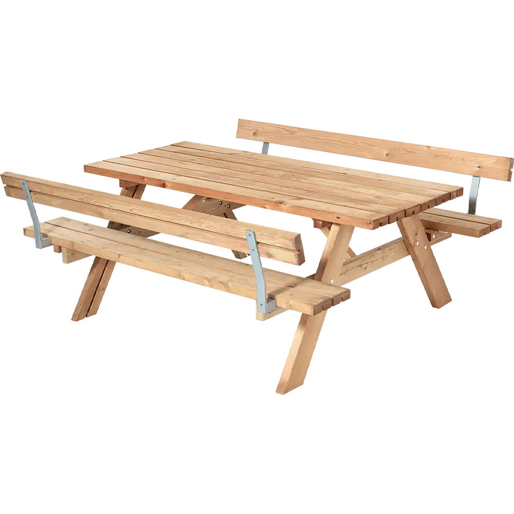 PLUS Bord/bænkesæt med 2 ryglæn 177x155x71/45cm gyldenbrun