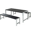PLUS Plankesæt med bord & 2 bænke 186x185x73/45cm sort