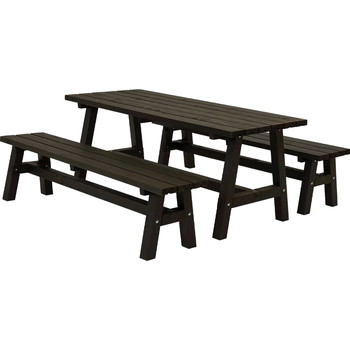 PLUS Country plankesæt med bord & 2 bænke 177x181x76/45cm sort