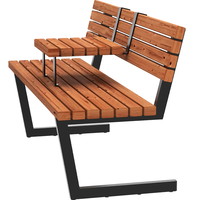 PLUS Relax bænk med hængebord 150x63,5x82/46cm gyldenbrun