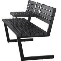 PLUS Relax bænk med hængebord 150x63,5x8246cm sort