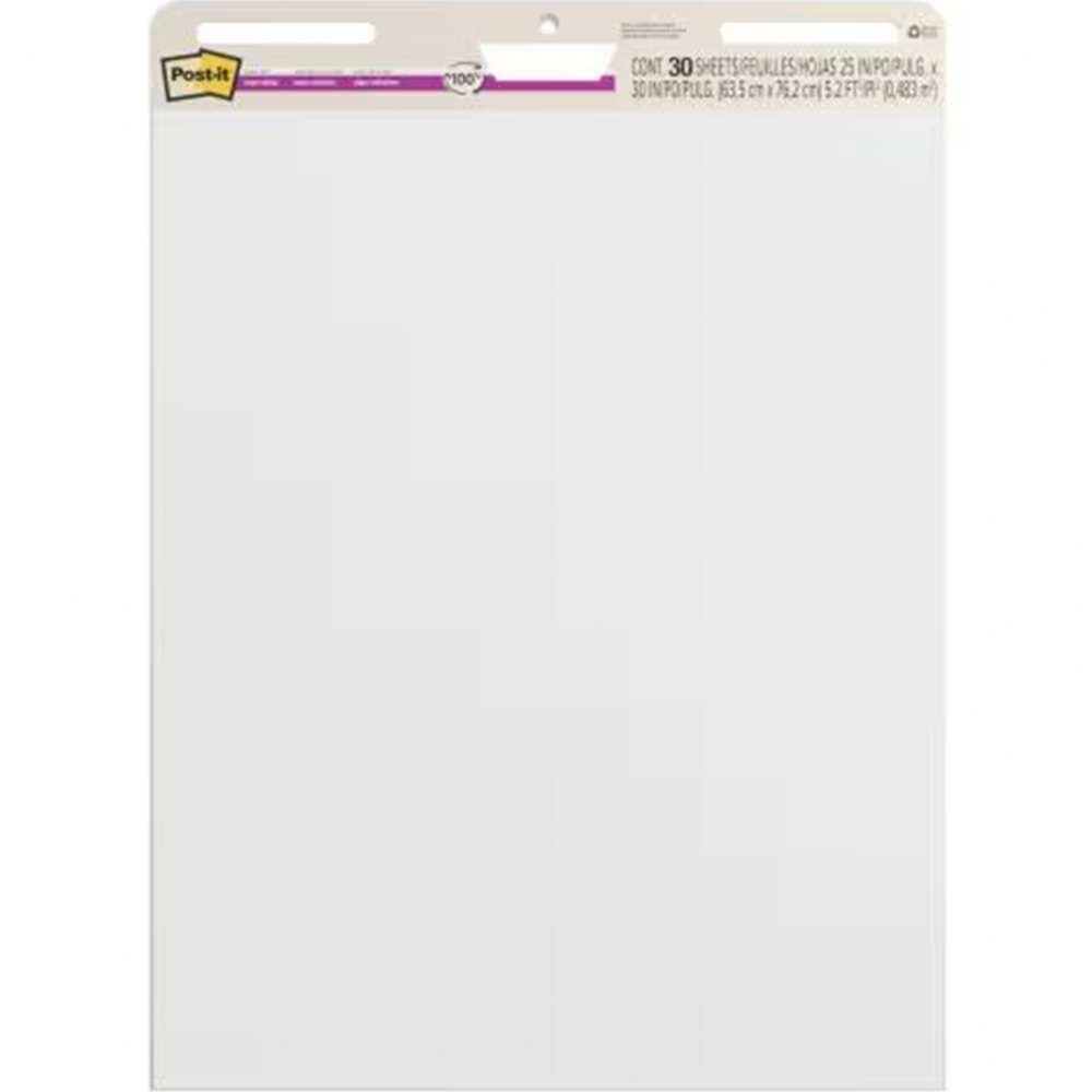 Post-it Super flipoverpapir 63,5x76,2cm 2x30ark hvid