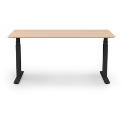 Hævesænkebord sortgrå stel 160x80cm birk laminat m. lige kant