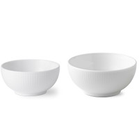 Royal Copenhagen Hvid Riflet skålesæt Ø11+13cm