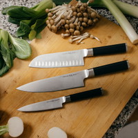 Fiskars Sensei knivsæt 3 dele sort