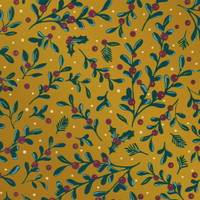 Julegavepapir Mistelten guld/grøn 160mx57cm