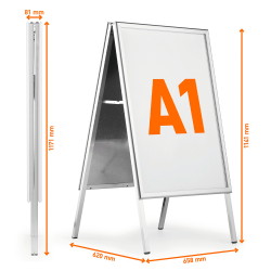 Durable Fold gadeskilt A1 8,1x65,8x117,1cm