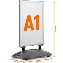 Durable Heavy Base gadeskilt A1 5x78,3x115cm