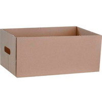Papkasse med hank frugtkasse 380x245x165mm brun