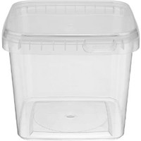 Plastbøtte PP 129x129x105mm 1150ml klar