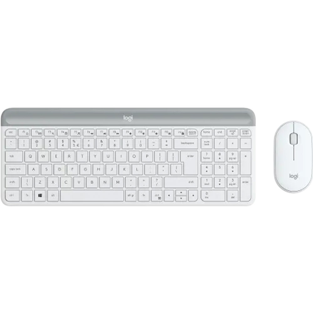 Logitech Slim MK470 tastatur & mus trådløs hvid
