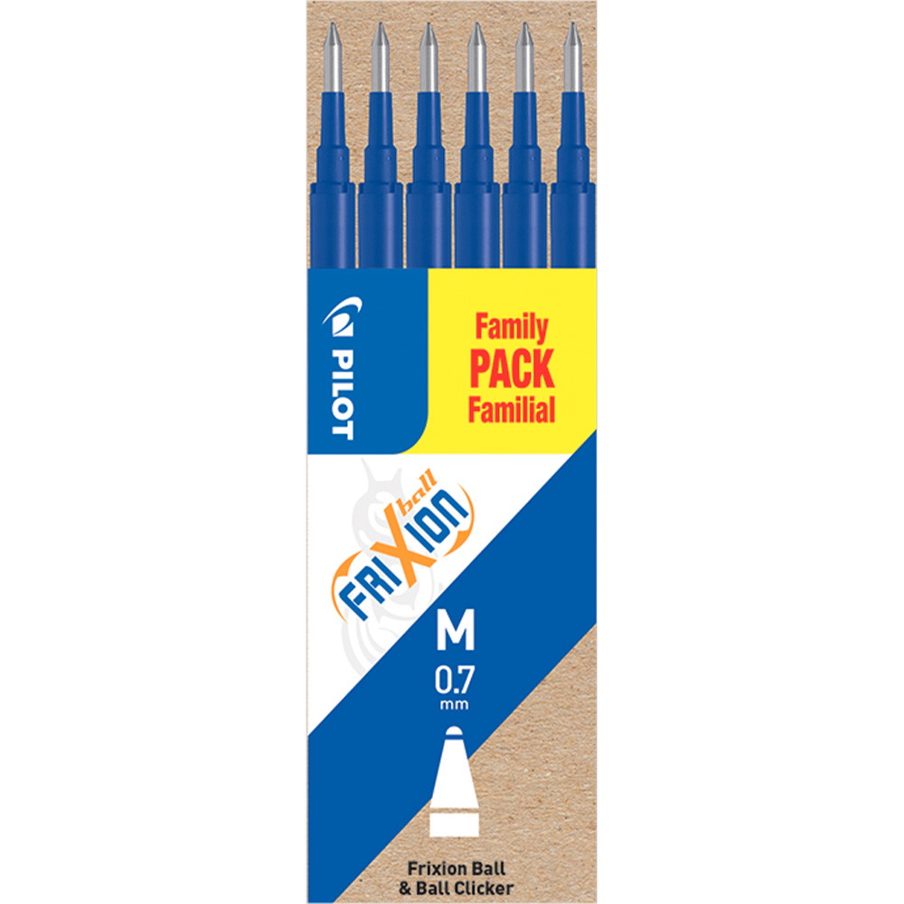 Pilot FriXion Ball/Ball Clicker refill 0,7mm blå pk. m/6stk
