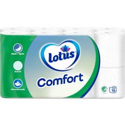 Lotus Comfort toiletpapir 3Lags hvid 16 ruller