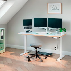 Leitz Ergo hæve-sænkebord elektrisk 140x80cm hvid