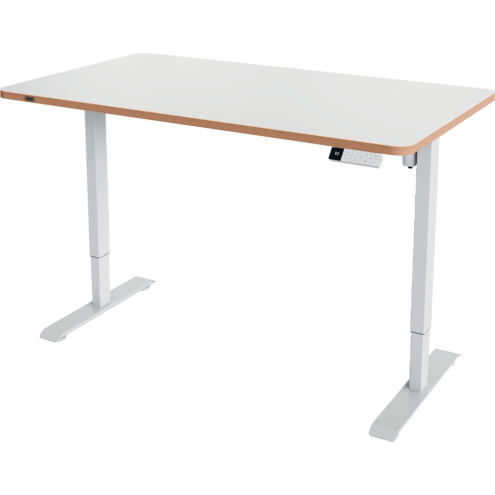 Leitz Ergo hæve-sænkebord elektrisk 140x80cm hvid