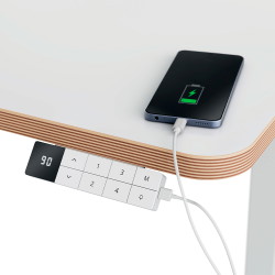 Leitz Ergo hæve-sænkebord elektrisk 140x80cm hvid