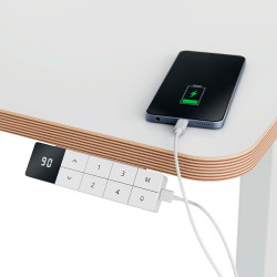 Leitz Ergo Kompakt hæve-sænkebord elektrisk 120x70cm hvid