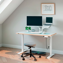 Leitz Ergo Kompakt hæve-sænkebord elektrisk 120x70cm hvid