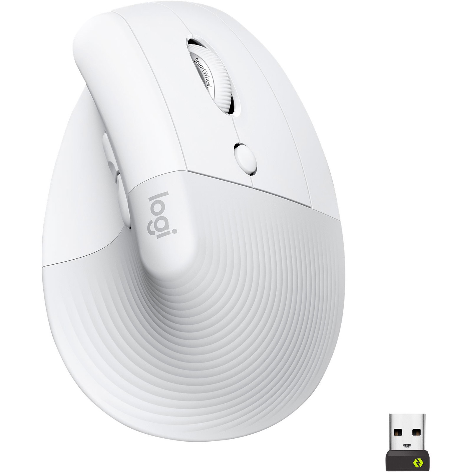 Logitech Lift vertikal mus trådløs offwhite
