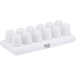 Securit MANI glasstager orange inkl. LED lys 12stk